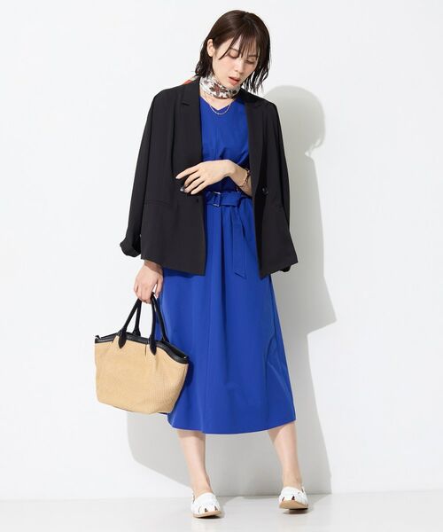 INDIVI / インディヴィ ロング・マキシ丈ワンピース | 【撥水／UVケア／SETUP可能】軽量ベルト付きAラインワンピース | 詳細11