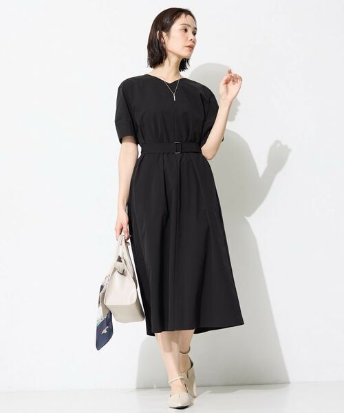 INDIVI / インディヴィ ロング・マキシ丈ワンピース | 【撥水／UVケア／SETUP可能】軽量ベルト付きAラインワンピース | 詳細3