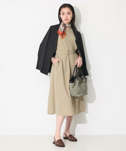 INDIVI / インディヴィ ロング・マキシ丈ワンピース | 【撥水／UVケア／SETUP可能】軽量ベルト付きAラインワンピース | 詳細7