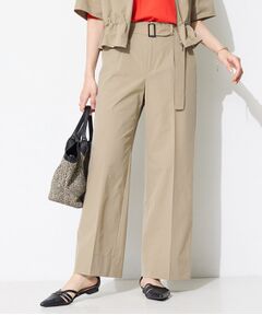 INDIVI / インディヴィ パンツ | 【撥水／UVケア／SETUP可能】軽量ベルト付ワイドストレートパンツ