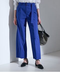 INDIVI / インディヴィ パンツ | 【撥水／UVケア／SETUP可能】軽量ベルト付ワイドストレートパンツ
