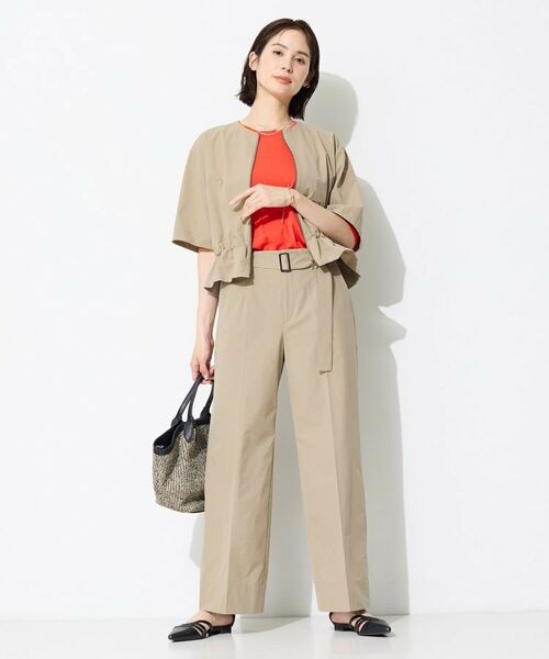 INDIVI / インディヴィ パンツ | 【撥水／UVケア／SETUP可能】軽量ベルト付ワイドストレートパンツ | 詳細10
