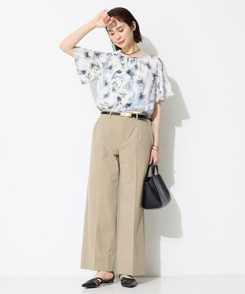 INDIVI / インディヴィ パンツ | 【撥水／UVケア／SETUP可能】軽量ベルト付ワイドストレートパンツ | 詳細11