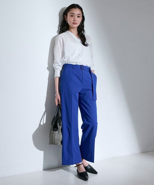 INDIVI / インディヴィ パンツ | 【撥水／UVケア／SETUP可能】軽量ベルト付ワイドストレートパンツ | 詳細14