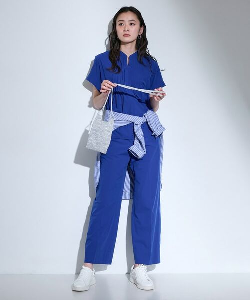 INDIVI / インディヴィ パンツ | 【撥水／UVケア／SETUP可能】軽量ベルト付ワイドストレートパンツ | 詳細15