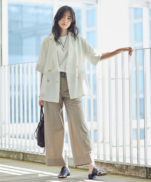 INDIVI / インディヴィ パンツ | 【撥水／UVケア／SETUP可能】軽量ベルト付ワイドストレートパンツ | 詳細28