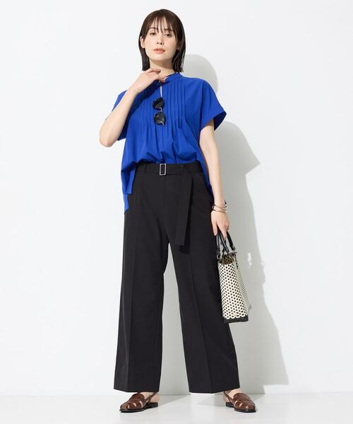 INDIVI / インディヴィ パンツ | 【撥水／UVケア／SETUP可能】軽量ベルト付ワイドストレートパンツ | 詳細6