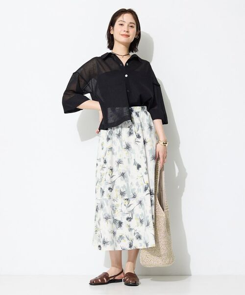 INDIVI / インディヴィ ロング・マキシ丈スカート | 【洗える／SETUP可能】アートフラワープリントスカート | 詳細2
