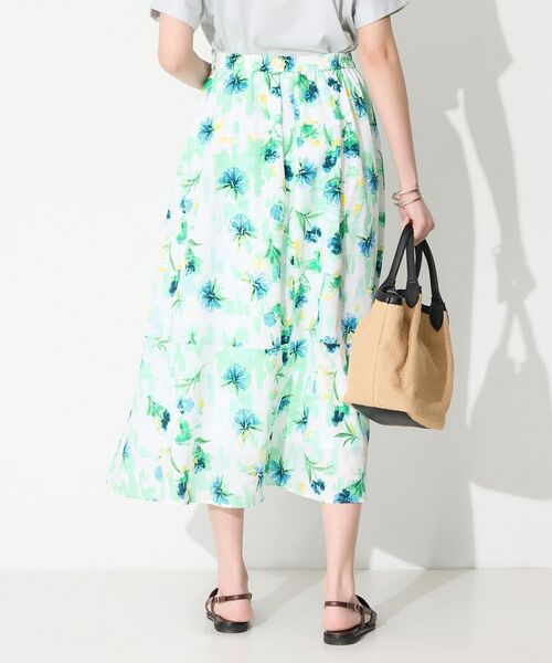 INDIVI / インディヴィ ロング・マキシ丈スカート | 【洗える／SETUP可能】アートフラワープリントスカート | 詳細5