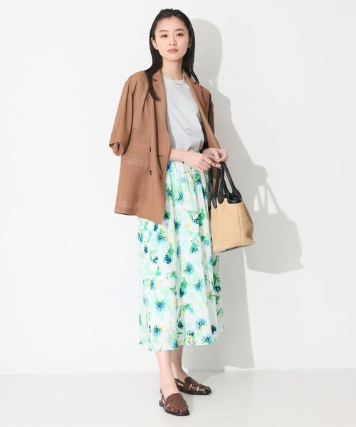 INDIVI / インディヴィ ロング・マキシ丈スカート | 【洗える／SETUP可能】アートフラワープリントスカート | 詳細6