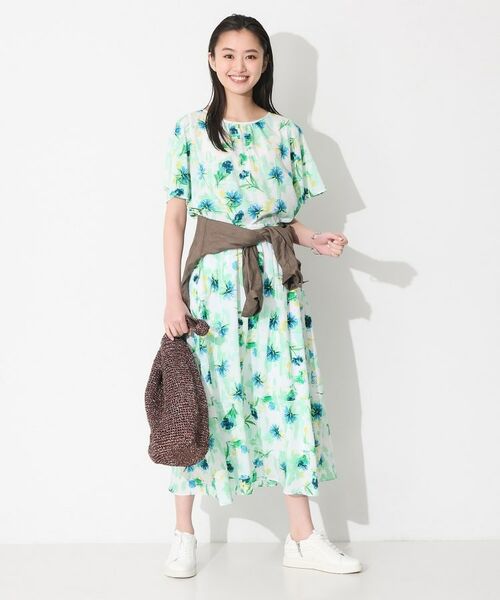 INDIVI / インディヴィ ロング・マキシ丈スカート | 【洗える／SETUP可能】アートフラワープリントスカート | 詳細7