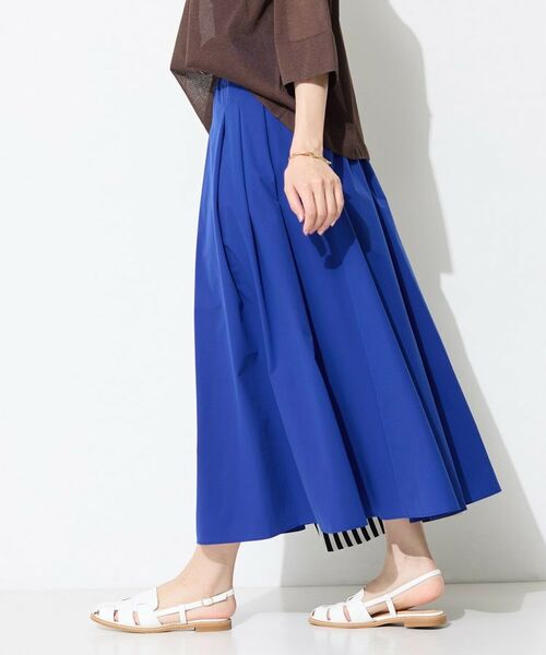 INDIVI / インディヴィ ロング・マキシ丈スカート | 【撥水／UVケア／SETUP可能】軽量マキシ丈タックスカート | 詳細13
