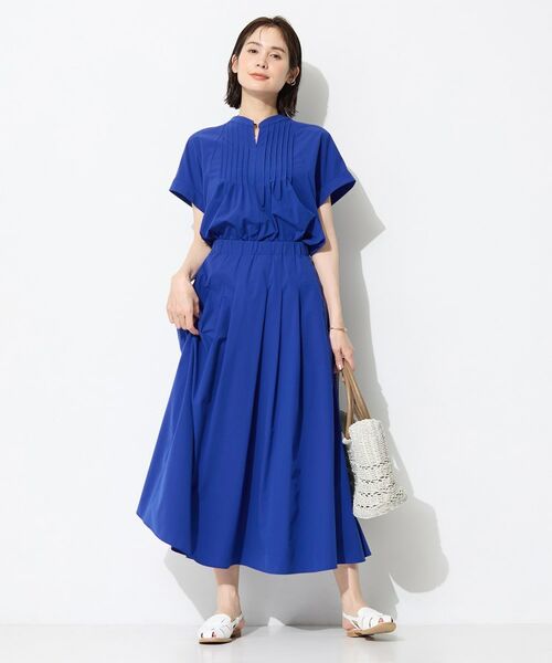 INDIVI / インディヴィ ロング・マキシ丈スカート | 【撥水／UVケア／SETUP可能】軽量マキシ丈タックスカート | 詳細15