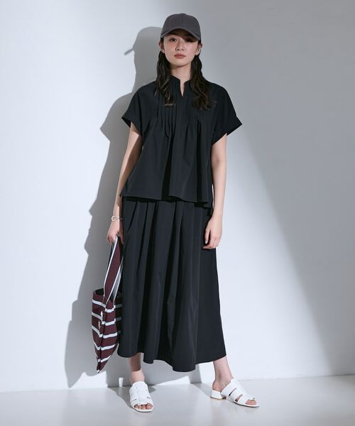 INDIVI / インディヴィ ロング・マキシ丈スカート | 【撥水／UVケア／SETUP可能】軽量マキシ丈タックスカート | 詳細6