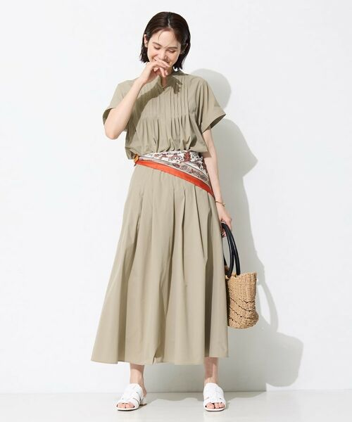 INDIVI / インディヴィ ロング・マキシ丈スカート | 【撥水／UVケア／SETUP可能】軽量マキシ丈タックスカート | 詳細9