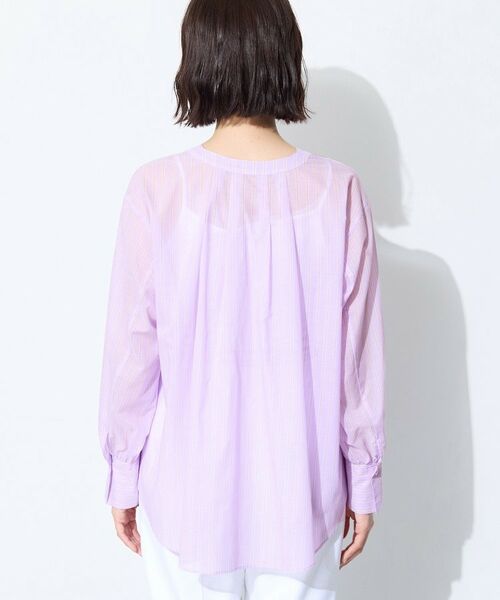 INDIVI / インディヴィ シャツ・ブラウス | 【洗える／軽やか】無地＆ストライプ柄 切替タックブラウス | 詳細16