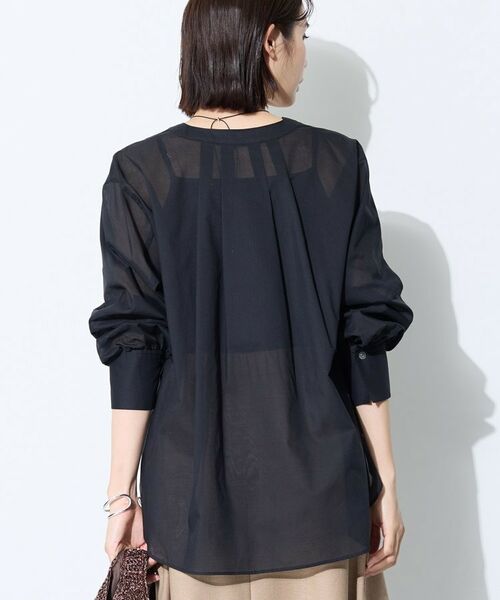 INDIVI / インディヴィ シャツ・ブラウス | 【洗える／軽やか】無地＆ストライプ柄 切替タックブラウス | 詳細3