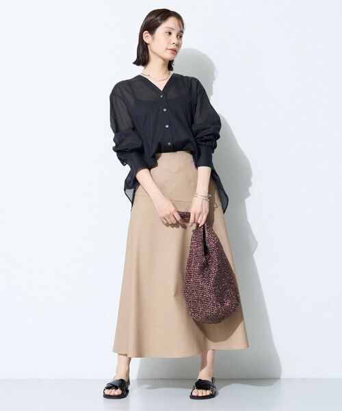 INDIVI / インディヴィ シャツ・ブラウス | 【洗える／軽やか】無地＆ストライプ柄 切替タックブラウス | 詳細4