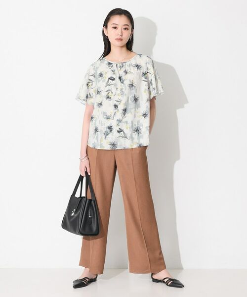 INDIVI / インディヴィ シャツ・ブラウス | 【洗える／SETUP可能】アートフラワープリントブラウス | 詳細1