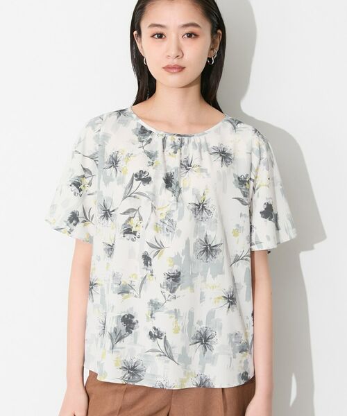 INDIVI / インディヴィ シャツ・ブラウス | 【洗える／SETUP可能】アートフラワープリントブラウス | 詳細9