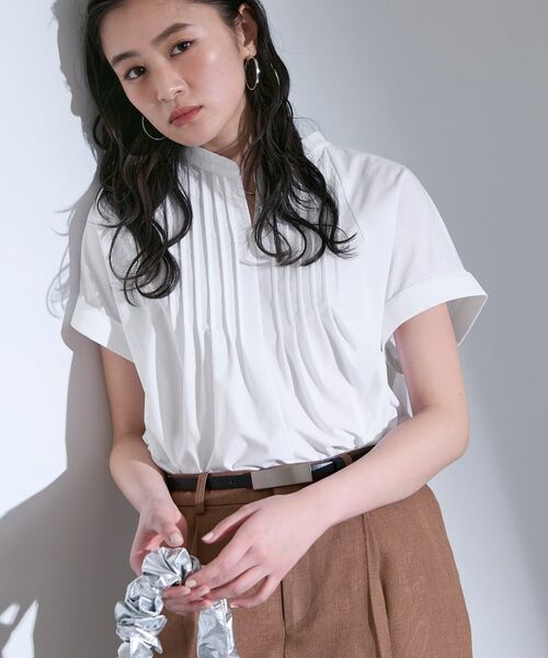 INDIVI / インディヴィ シャツ・ブラウス | 【撥水／UVケア／SETUP可能】軽量タックスキッパーブラウス（ホワイト(001)）