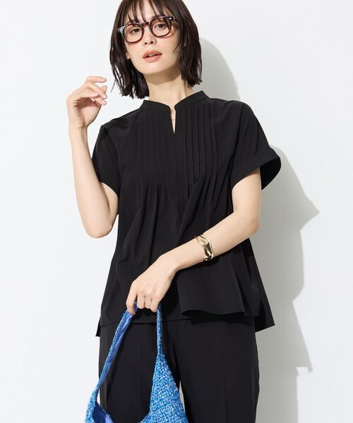 INDIVI / インディヴィ シャツ・ブラウス | 【撥水／UVケア／SETUP可能】軽量タックスキッパーブラウス（ブラック(019)）