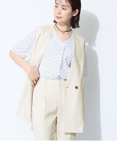 INDIVI / インディヴィ ベスト | 【SETUP可能／快適／シワになりにくい】リネンライクジレ