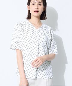 INDIVI / インディヴィ シャツ・ブラウス | 【お仕事に最適】Vネック柄ブラウス
