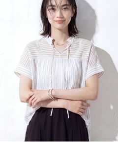 INDIVI / インディヴィ シャツ・ブラウス | 【洗える／軽やか】フリル衿ギャザーブラウス