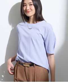 INDIVI / インディヴィ Tシャツ | 【洗える／凹凸素材】デザインTシャツ