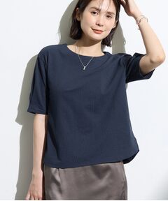 INDIVI / インディヴィ Tシャツ | 【洗える／凹凸素材】デザインTシャツ