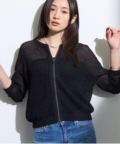 INDIVI / インディヴィ カーディガン・ボレロ | 【軽羽織／着映え】メッシュ編みニットブルゾン
