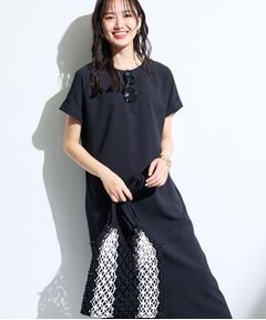 INDIVI / インディヴィ ロング・マキシ丈ワンピース | 【華奢見え】ベルト付きナローワンピース