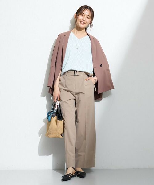 INDIVI / インディヴィ シャツ・ブラウス | 【清涼感／UVケア／接触冷感】Vネックストライプブラウス | 詳細15
