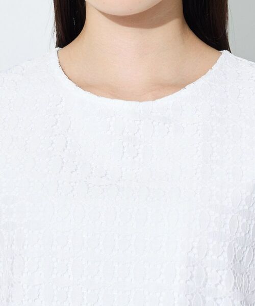 INDIVI / インディヴィ カットソー | 【洗える】レイヤード風レースコンビTシャツ | 詳細13