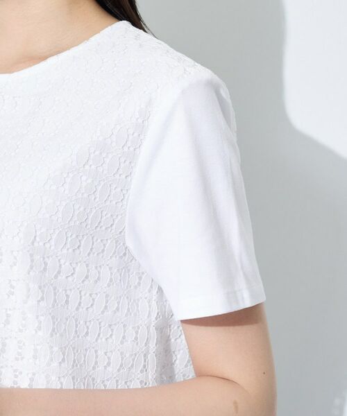 INDIVI / インディヴィ カットソー | 【洗える】レイヤード風レースコンビTシャツ | 詳細15
