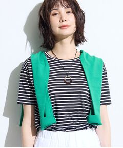 INDIVI / インディヴィ Tシャツ | 【ゆったり／着映え】ボーダーリラクシーTシャツ