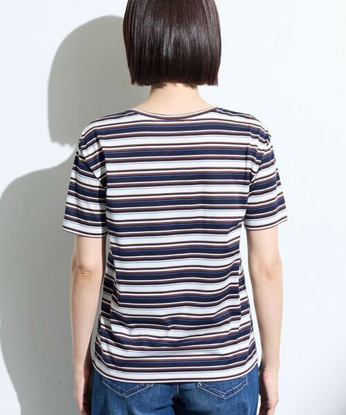 INDIVI / インディヴィ Tシャツ | 【ゆったり／着映え】ボーダーリラクシーTシャツ | 詳細12