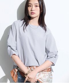 INDIVI / インディヴィ カットソー | 【撥水／UVケア】ねじり袖サッカートップス