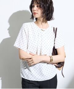 INDIVI / インディヴィ シャツ・ブラウス | 【接触冷感／UVケア】ボウタイ風 幾何学柄ブラウス
