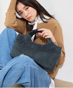 INDIVI / インディヴィ ハンドバッグ | 【合皮／ショルダー付】スエード調ミドルバッグ