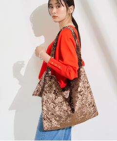 INDIVI / インディヴィ トートバッグ | 【A4サイズ対応／長さ調整可能】クラッシュベロア ショルダーバッグ