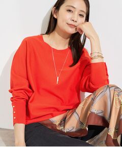 INDIVI / インディヴィ ニット・セーター | 【選べる6色／ストレッチ◎】きれいめドルマンスリーブニット