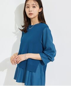 INDIVI / インディヴィ カットソー | 【洗える／1枚でコーデ完成】重ね着風ニットトップス