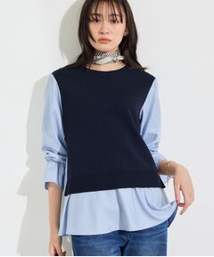 INDIVI / インディヴィ カットソー | 【洗える／1枚でコーデ完成】重ね着風ニットトップス
