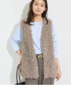 INDIVI / インディヴィ ベスト | 【羽織るだけでお洒落】カールエコファー ジレ