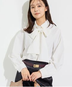 INDIVI / インディヴィ シャツ・ブラウス | 【接触冷感／ストレッチ◎】取外し可ボウタイシャツ