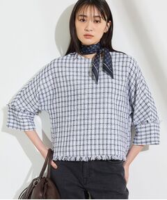 INDIVI / インディヴィ シャツ・ブラウス | 【華やか／1枚でサマになる】上品ツイードブラウス