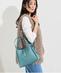 INDIVI / インディヴィ トートバッグ | 【合皮／ショルダー付】メタルデザイン ミドルバッグ