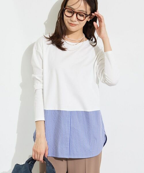 INDIVI / インディヴィ カットソー | 【レイヤードにおすすめ】シャツコンビ ロングTシャツ | 詳細10